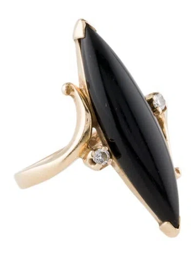 Pre-owned Ring 14k 2.08ct Onyx & Diamond Cocktail  In Multi