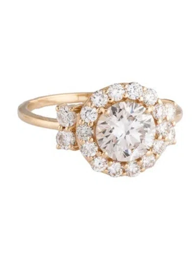 Pre-owned Ring 14k 2.08ctw Lab-grown Diamond Cocktail  In Multicolor