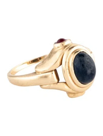 Pre-owned Ring 14k 2.10ct Sapphire & Ruby Cocktail Rin In Multicolor