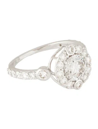 Pre-owned Ring 14k 2.10ctw Lab-grown Diamond Halo Cocktail  In Multicolor
