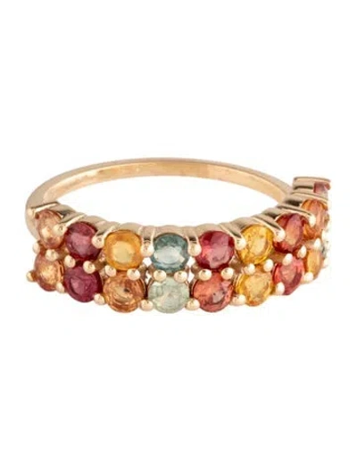 Pre-owned Ring 14k 2.10ctw Sapphire Cocktail  In Multicolor