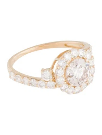 Pre-owned Ring 14k 2.11ctw Lab-grown Diamond Cocktail  In Multicolor