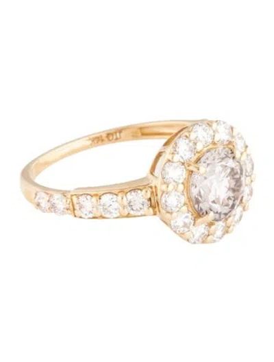 Pre-owned Ring 14k 2.11ctw Lab-grown Diamond Halo Cocktail  In Multicolor