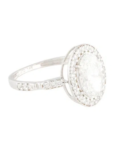 Pre-owned Ring 14k 2.11ctw Lab-grown Diamond Halo Cocktail  In Multi