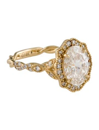 Pre-owned Ring 14k 2.15ct Lab-grown Diamond Engagement  In Multi