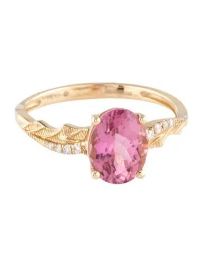 Pre-owned Ring 14k 2.16ct Tourmaline & Diamond Cocktail  In Multicolor