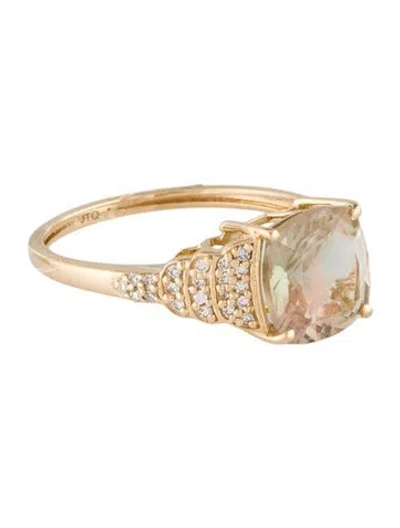 Pre-owned Ring 14k 2.17ct Feldspar & Diamond Cocktail  In Multi