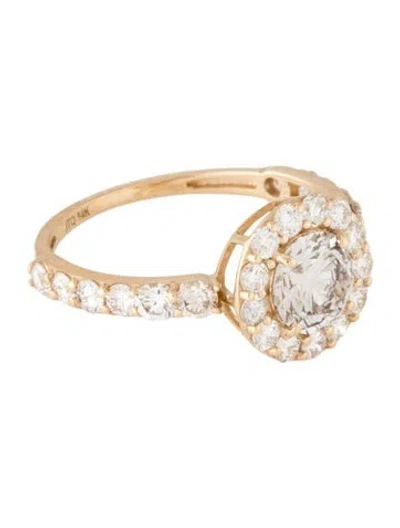 Pre-owned Ring 14k 2.17ctw Lab-grown Diamond Halo Cocktail  In Multicolor
