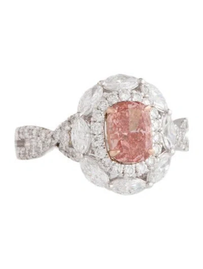 Pre-owned Ring 14k 2.18ctw Lab-grown Diamond Cocktail  In Multicolor