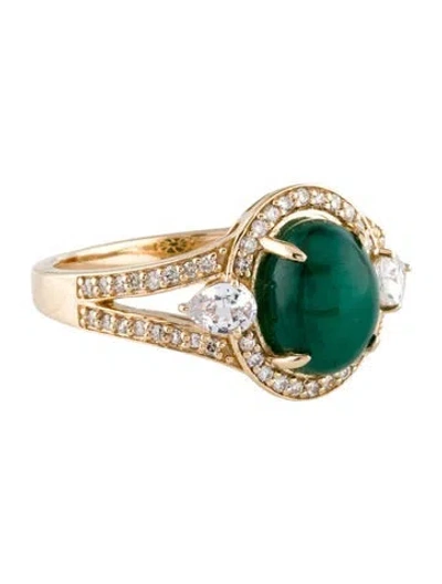 Pre-owned Ring 14k 2.22ct Emerald, Sapphire & Diamond Cocktail  In Multi