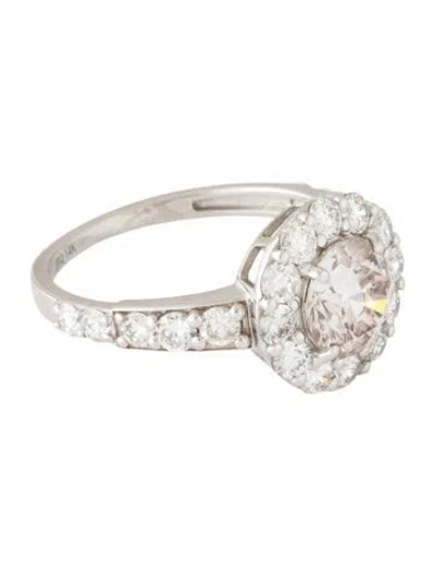 Pre-owned Ring 14k 2.23ctw Lab-grown Diamond Halo Cocktail  In Multicolor