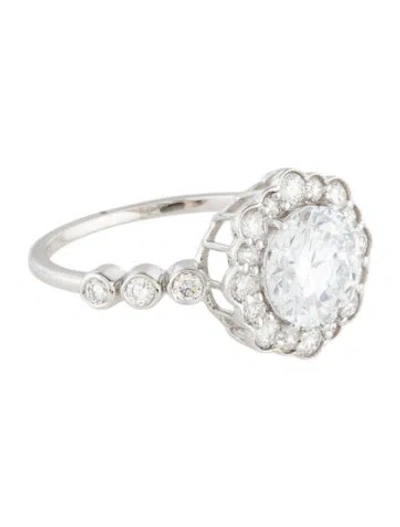 Pre-owned Ring 14k 2.23ctw Lab-grown Diamond Halo Cocktail  In Multi