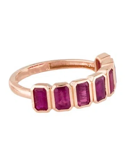 Pre-owned Ring 14k 2.24ctw Ruby Band In Multi