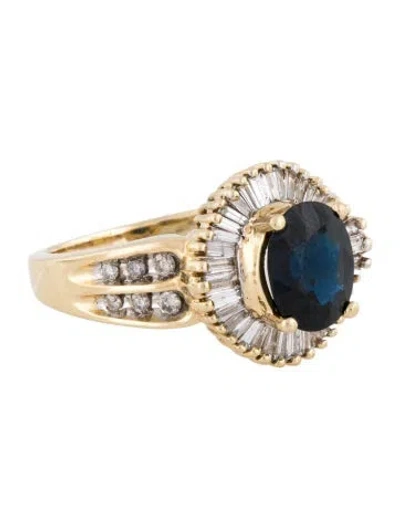Pre-owned Ring 14k 2.25ct Sapphire & Diamond Cocktail  In Multi