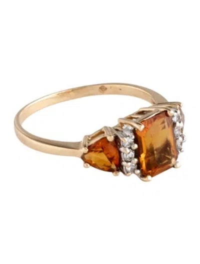 Pre-owned Ring 14k 2.25ctw Citrine & Diamond Cocktail  In Multi