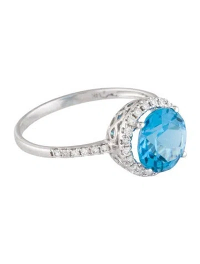 Pre-owned Ring 14k 2.26ct Topaz & Diamond Cocktail  In Multi