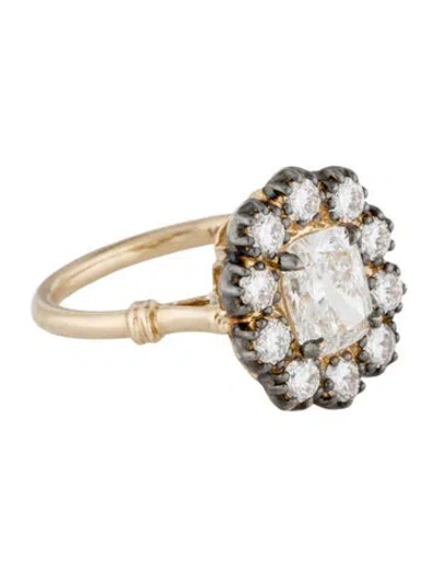 Pre-owned Ring 14k 2.28ctw Lab-grown Diamond Cluster Cocktail  In Multi