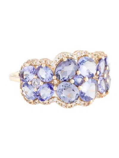 Pre-owned Ring 14k 2.33ctw Tanzanite & Sapphire Cocktail  In Multi