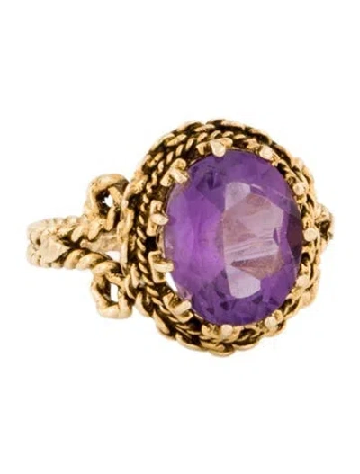 Pre-owned Ring 14k 2.34ct Amethyst Cocktail  In Multi