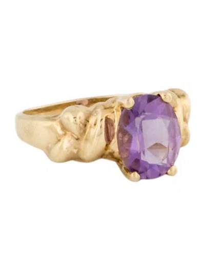 Pre-owned Ring 14k 2.35 Amethyst Cocktail  In Multi