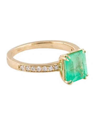 Pre-owned Ring 14k 2.35ct Emerald & Diamond Cocktail  In Multi