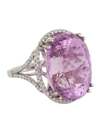 Pre-owned Ring 14k 23.80ct Kunzite & Diamond Cocktail  In Multi