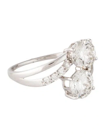 Pre-owned Ring 14k 2.38ctw Lab-grown Diamond Toi Et Moi Cocktail  In Multi