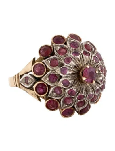 Pre-owned Ring 14k 2.38ctw Ruby Cocktail  In Multi