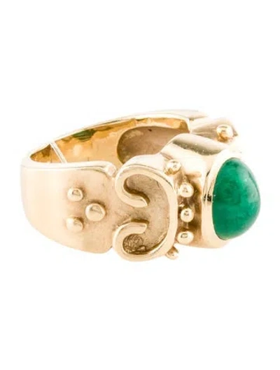 Pre-owned Ring 14k 2.41ct Emerald Cocktail  In Multi