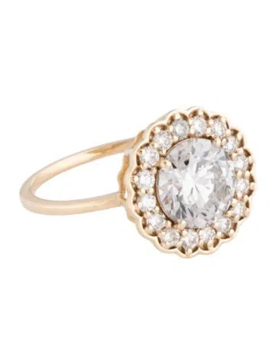 Pre-owned Ring 14k 2.41ctw Lab-grown Diamond Cocktail  In Multicolor
