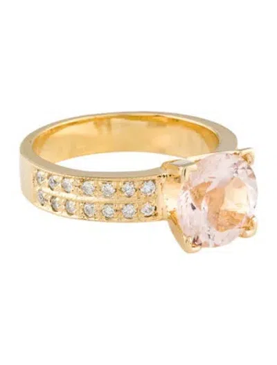 Pre-owned Ring 14k 2.42ct Morganite & Diamond Cocktail  In Multi