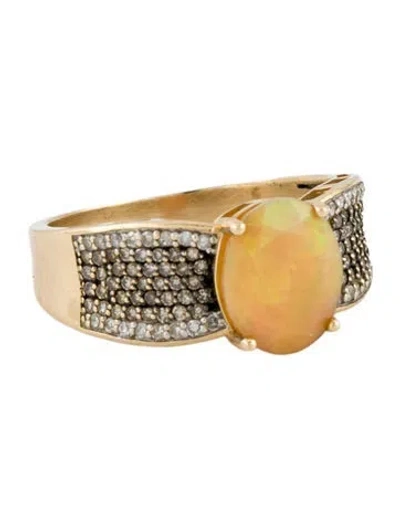 Pre-owned Ring 14k 2.44ct Opal & Diamond Cocktail  In Multi