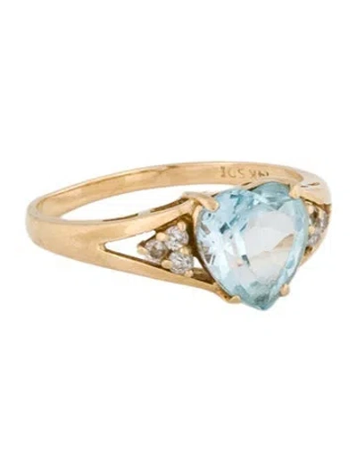 Pre-owned Ring 14k 2.45ct Topaz & Diamond Cocktail  In Multi