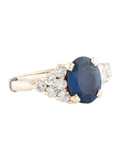 Pre-owned Ring 14k 2.46ct Sapphire & Diamond Cocktail  In Multi