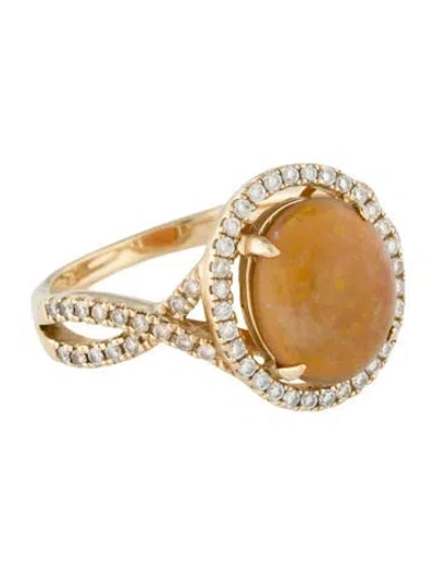 Pre-owned Ring 14k 2.46ctw Opal & Diamond Cocktail  In Multi