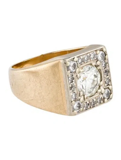 Pre-owned Ring 14k 2.48ctw Diamond Signet  In Multi