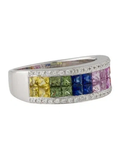 Pre-owned Ring 14k 2.52ctw Sapphire & Diamond Band  In Multi