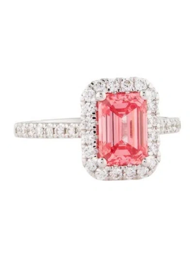 Pre-owned Ring 14k 2.53ctw Lab-grown Diamond Halo Set In Pink