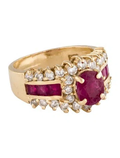 Pre-owned Ring 14k 2.53ctw Ruby & Diamond Cocktail  In Multi