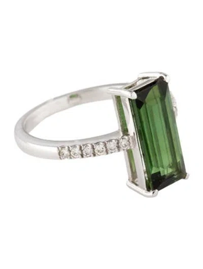 Pre-owned Ring 14k 2.54ct Tourmaline & Diamond Cocktail  In Multi