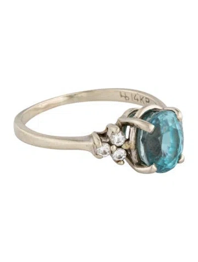 Pre-owned Ring 14k 2.57ct Zircon & Diamond Cocktail  In Multicolor