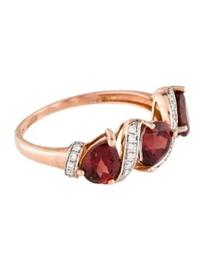 Pre-owned Ring 14k 2.58ctw Garnet & Diamond Cocktail  In Multi
