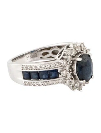 Pre-owned Ring 14k 2.60ct Sapphire & Diamond Cocktail  In Multi