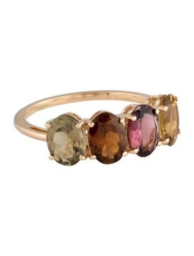 Pre-owned Ring 14k 2.62ctw Tourmaline Band  In Multicolor