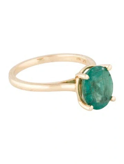 Pre-owned Ring 14k 2.64ct Emerald Cocktail  In Multi