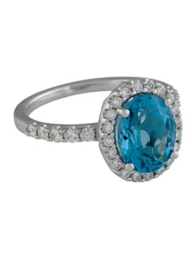 Pre-owned Ring 14k 2.66ct Topaz & Diamond Cocktail  In Multi