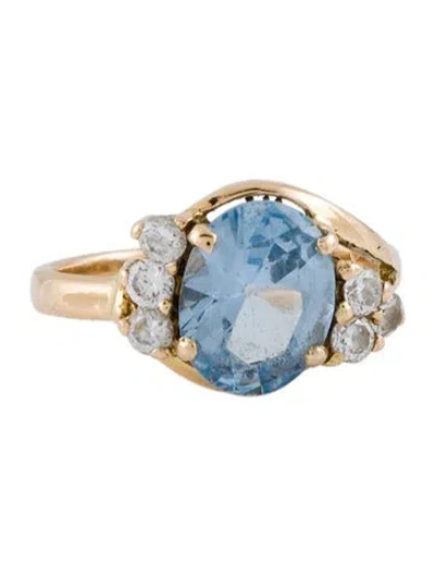 Pre-owned Ring 14k 2.67ct Lab-grown Spinel & Cubic Zirconia Cocktail  In Multi