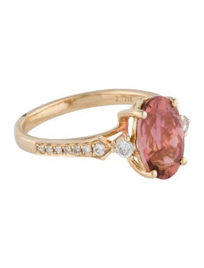 Pre-owned Ring 14k 2.67ctw Tourmaline & Diamond Cocktail  In Multi