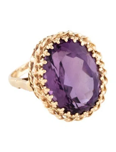 Pre-owned Ring 14k 26.84ct Amethyst Cocktail  In Multi