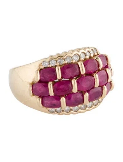 Pre-owned Ring 14k 2.70ctw Ruby & Diamond Cocktail  In Multi